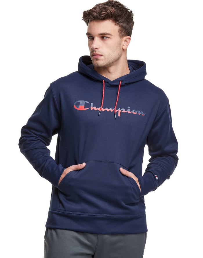 Champion Hoodie Heren - Donkerblauw - Game Day Script Logo ( 813956-YEG )